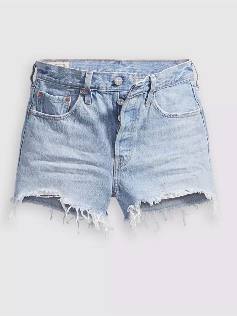 NWT Levi's Light Blue Distressed 501 Denim Shorts - Picture 2 of 6